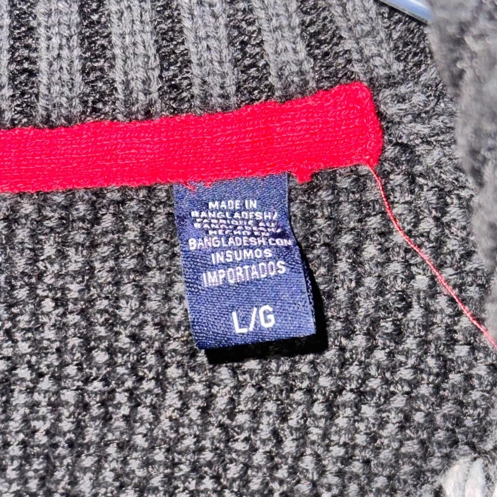 Izod Men’s Fair Isles Sweater Size L Gray 1/4 Zip Pullover Mock Neck Knit Nordic - Picture 4 of 7